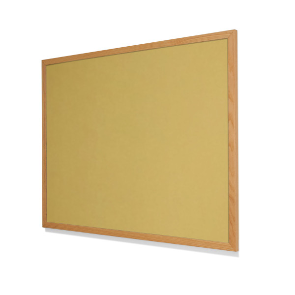 2212 Fresh Pineapple Colored Cork Forbo Bulletin Board with Narrow Red Oak Frame